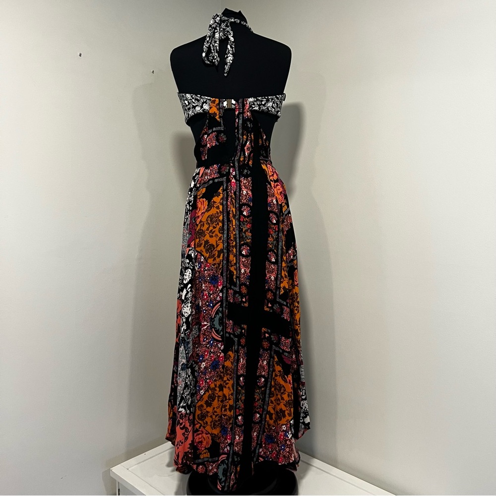 Free People Patchwork Maxi Dress in Black, Pink, Orange and Purple - Picture 11 of 16